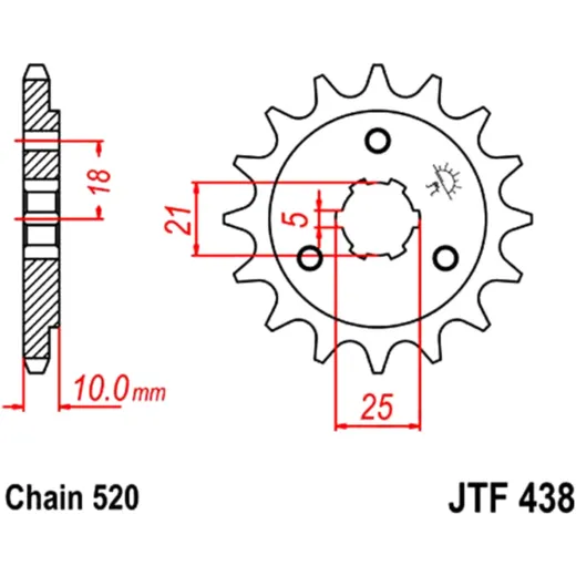 14 Tooth Sprocket for Large Pitch Chain 520