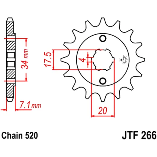 Ritzel 13Z Teilung 520 grobverzahnt 4 Innendurchmesser 17. 5/20 passend für: Honda CR, XR