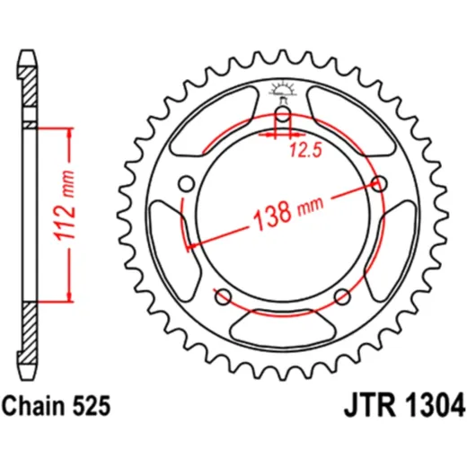 Rear sprocket 43 tooth pitch 525 inner diameter 112 bolt spacin