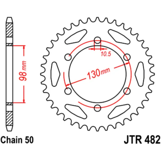 Kettenrad 47Z Teilung 530 Innendurchmesser 098 Lochkreis 130 passend für: Kawasaki H2