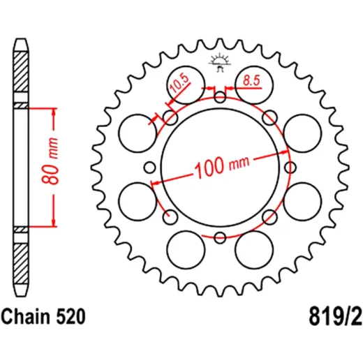 Kettenrad 41Z 520 für: JT Sprockets
