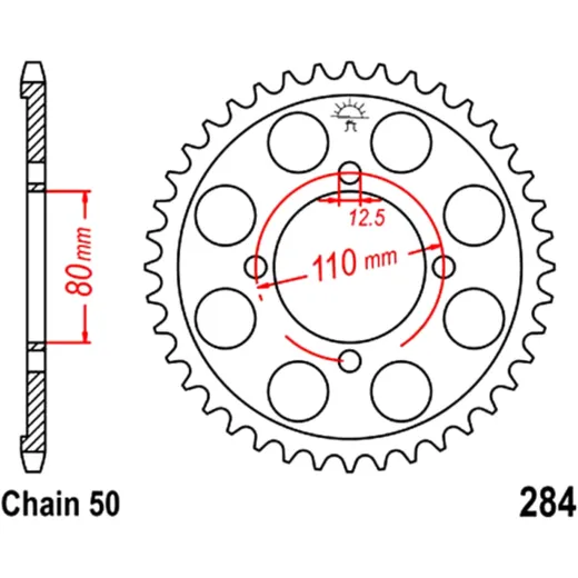 Kettenrad 45Z Teilung 530 Innendurchmesser 080 Lochkreis 110 passend für: Honda CB