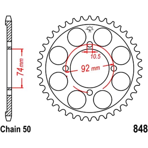 Kettenrad 37Z 530 Stahl für Motorräder