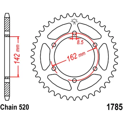 48 Tooth Rear Sprocket for Aftermarket 520 Pitch