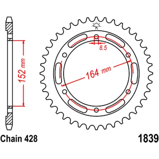 56-Tooth Rear Sprocket 428 for Motorcycles