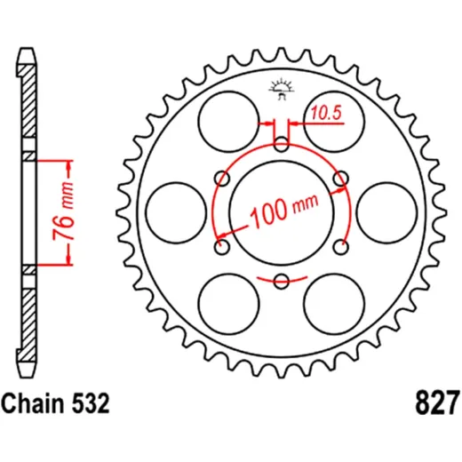 Kettenrad 42Z für Motorräder