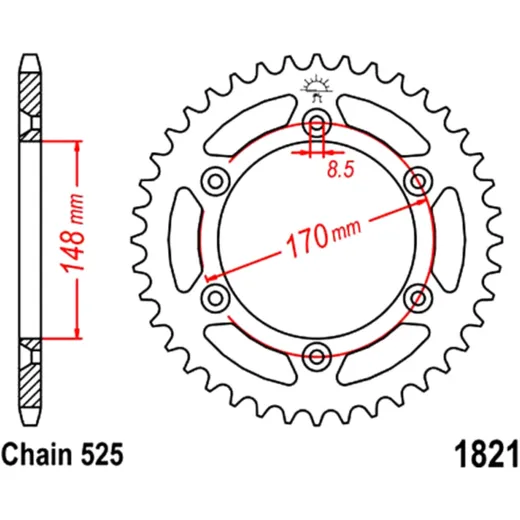 Rear Sprocket 47 Tooth Pitch 525 for Motorcycles