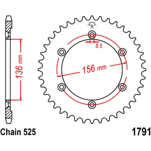 42 Tooth Rear Sprocket 525 for Motorcycles_0