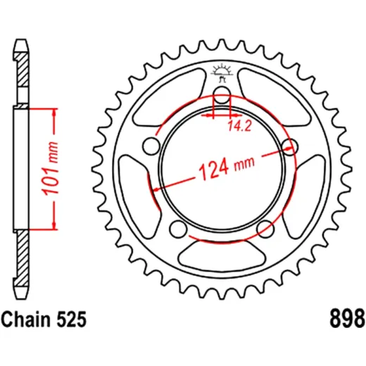 Kettenrad 37 Zähne für Motorräder