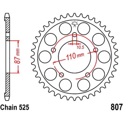 46 Tooth Rear Sprocket 525 Pitch for Motorcycles