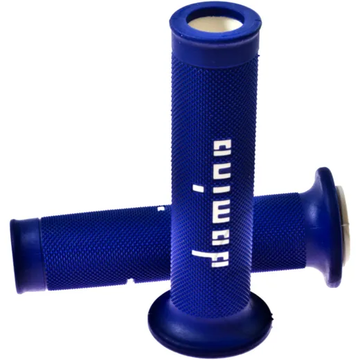 Blue/White Grips for Motorcycles 22/26 mm Open