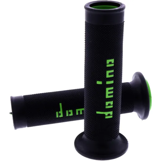 Griffgummi schwarz/grün 22/26 mm offen für Motorräder