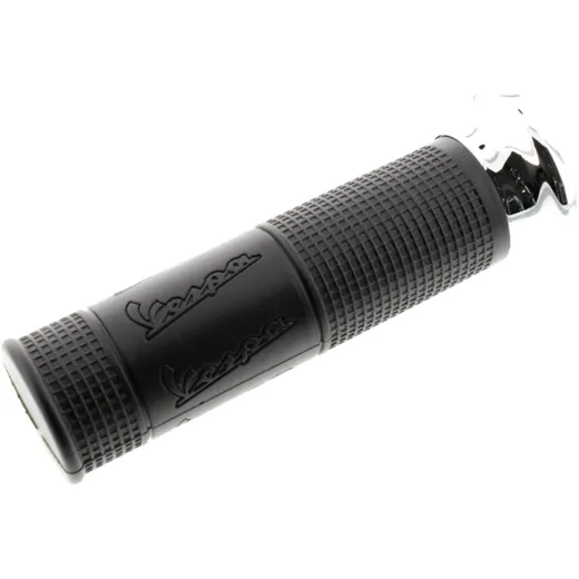Grips black/chrome left (OE spare part) d. 24mm closed. for: Vespa PX, N, V