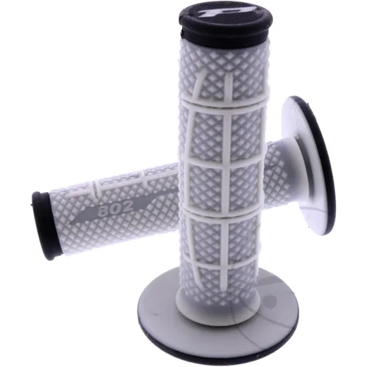 GRIPS 802 CARBON BLACK/WHITE D.22/25MM CLOSED for motorcycles