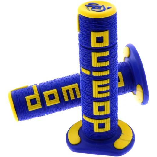 GRIPS A360 BLUE/YELLOW for Motorcycles D.22/26MM CLOSED