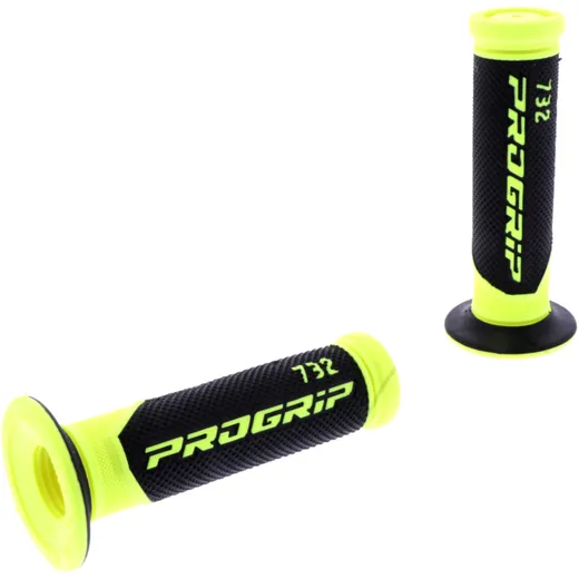 GRIPS PROGRIP 732 YELLOW/BLACK D.22/25MM FOR ROAD/SCOOTER