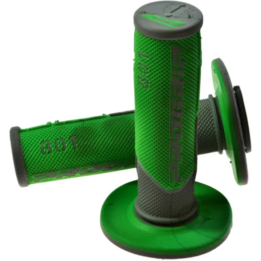 GRIP RUBBER 801 GREY/GREEN for MX/SCOOTER