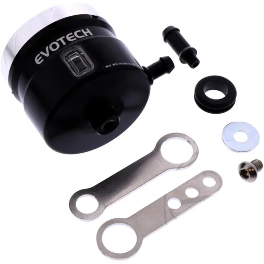 Bremsflüssigkeitsbehälter Evotech schwarz/silber für Motorräder