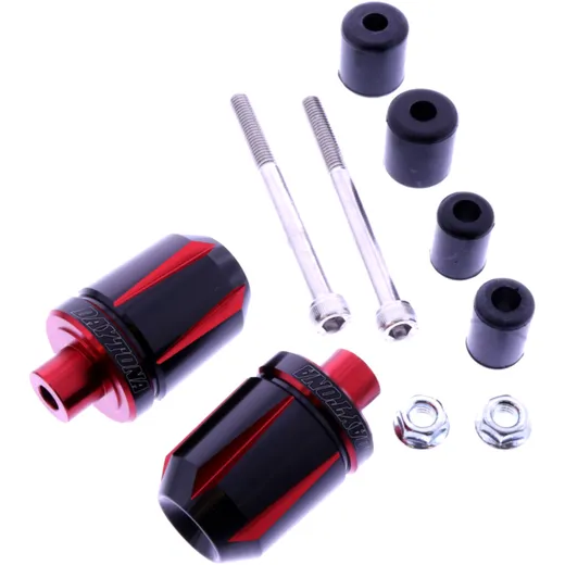 Aluminum Handlebar Ends Daytona Black/Red