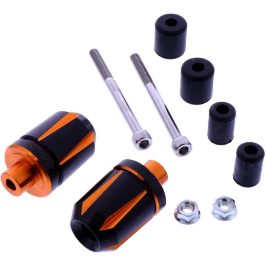 Lenkerenden Aluminium Daytona schwarz/orange 14-19 mm
