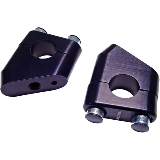 BAR RISER - BLACK 22mm STD BARS - 35mm HIGH 34° OFFSET