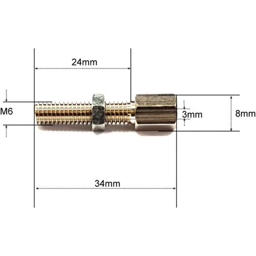 CABLE ADJUSTER M6X1 34 mm for motorcycles_0