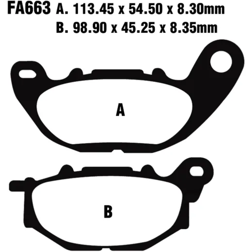 Bremsklotz Semi-Sinter V für Cruiser und Touring Bikes 7320094