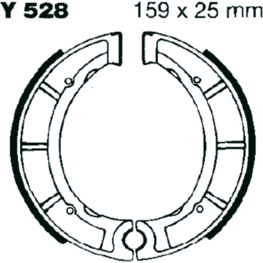 Bremsbacken mit Feder EBC gerillt Alternative: 7321284 passend für: Yamaha YFM