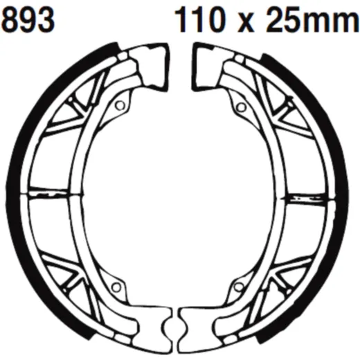 Brake shoes rear excluding springs EBC for: Aprilia SR, Scarabeo, Amico