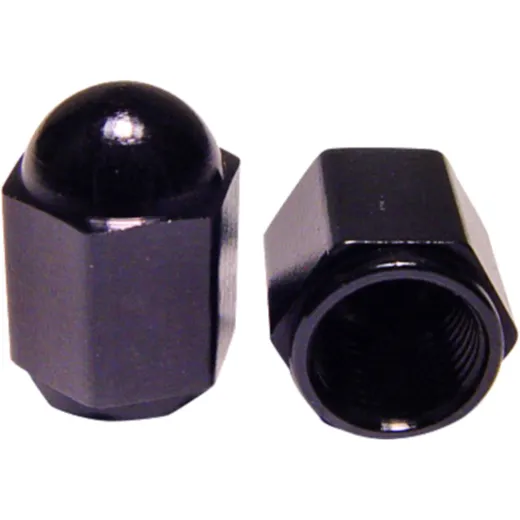 Valve caps aluminium black JMP for: Honda CB, CBR, CRF, Kawasaki Z, KX, VN
