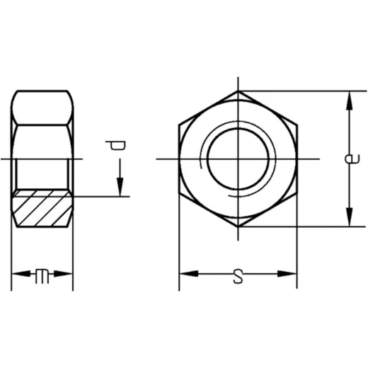 HEX NUT A2 M5 DIN934 STAINLESS PACK 100 PIECES_0