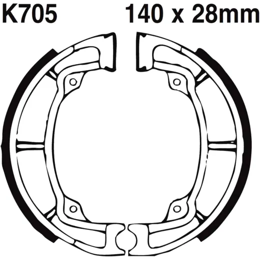 Bremsbacken mit Feder EBC passend für: Kawasaki KX, KLF, Z