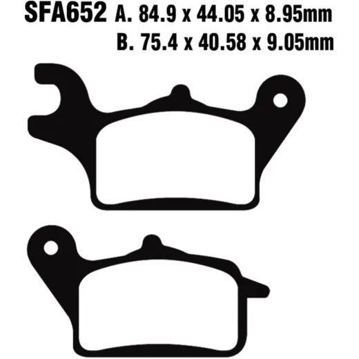 Brake pads scooter EBC sfa652 alternative: 7870147 for: Yamaha MWS, MWD, MW