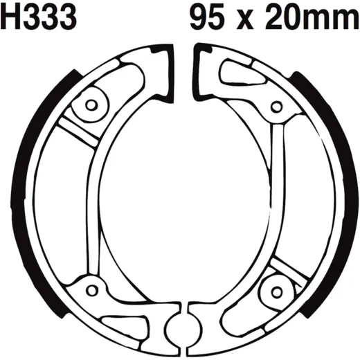 Bremsbacken mit Feder EBC gerillt passend für: Honda CRF, XR, NSS, Kymco DJ, ZX, CX