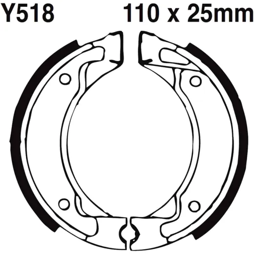 Bremsbacken mit Feder EBC gerillt passend für: Yamaha DT, PW, CW, MBK CW