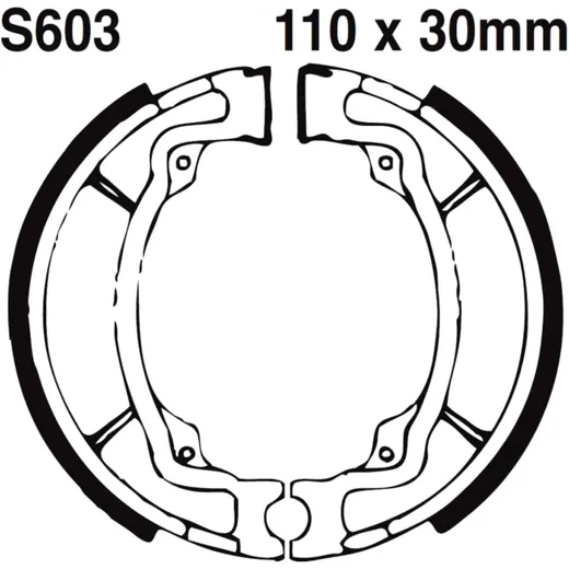 Bremsbacken mit Feder EBC gerillt passend für: Kawasaki KE, KLX, KD, Suzuki RV, TS, GT, RM