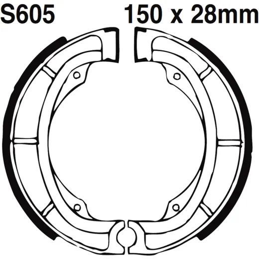 Bremsbacken mit Feder EBC gerillt passend für: Kawasaki KX, KDX, KL, Suzuki LT - F