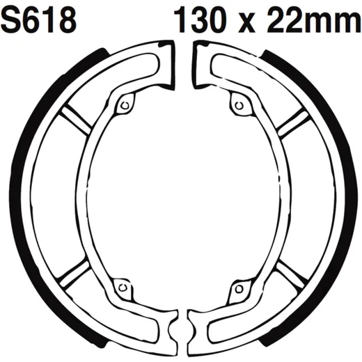 Brake shoes with spring EBC gerillt for: Suzuki LT - Z, Kawasaki KFX
