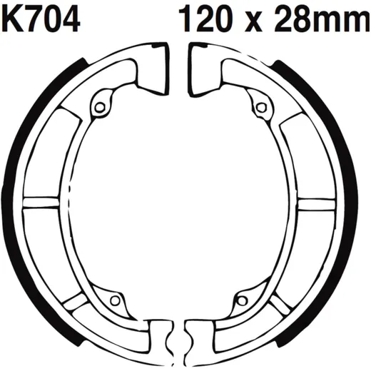 Bremsbacken mit Feder EBC gerillt passend für: Kawasaki KE, KX, KL