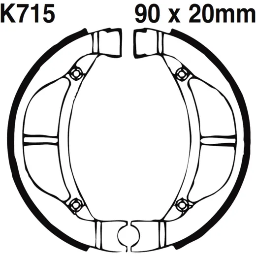 Bremsbacken mit Feder EBC gerillt passend für: Kawasaki KLX, KX, Suzuki DR - Z
