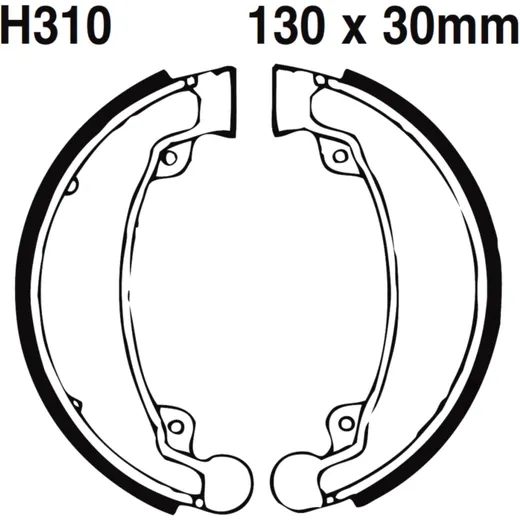 Bremsbacken mit Feder EBC gerillt passend für: Honda CB, CM, Daelim VL, VT, VS, VC