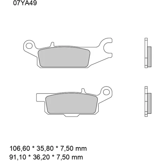 Bremsklotz Sinter SD Brembo Alternative: 7321227 passend für: Y