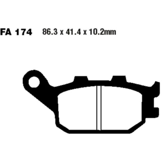 Bremsklotz Semi - Sinter V EBC passend für: Honda CB, CBF, CBR, Kawasaki Z, Vulcan, KLE