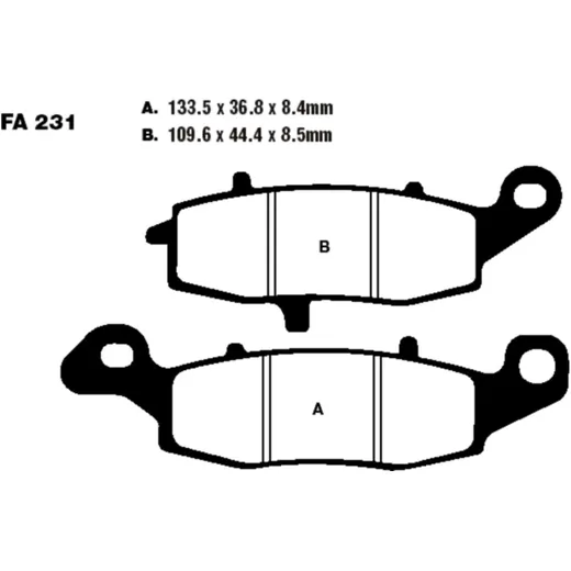 Bremsklotz Semi - Sinter V EBC passend für: Kawasaki VN, ER - 6F, ER - 6N 7377046