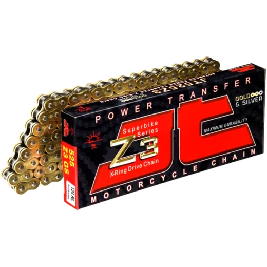JT x - ring chain gold/silver 525Z3/112 open chain with rivet link for: Kawasaki Z, ZX - 10R, Ninja