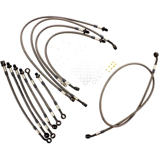 Bremsschlauch Stahlflex Kit Anschluss anthrazit 11 - teilig passend für: Honda CBR