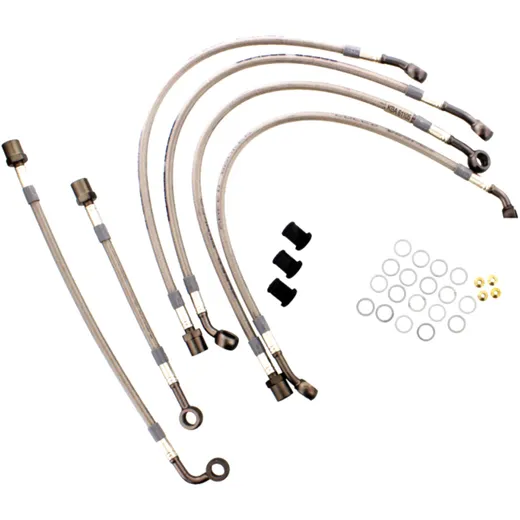 Bremsschlauch Stahlflex Kit anthrazit 6-teilig
