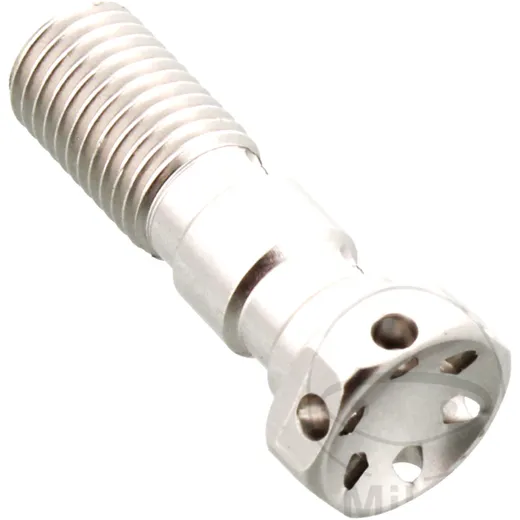 Hohlschraube doppelt M10 x 1.25 Alu Racing silber