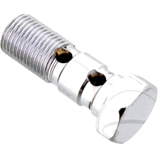 Hohlschraube doppelt 7/16-24 Aluminium chrom