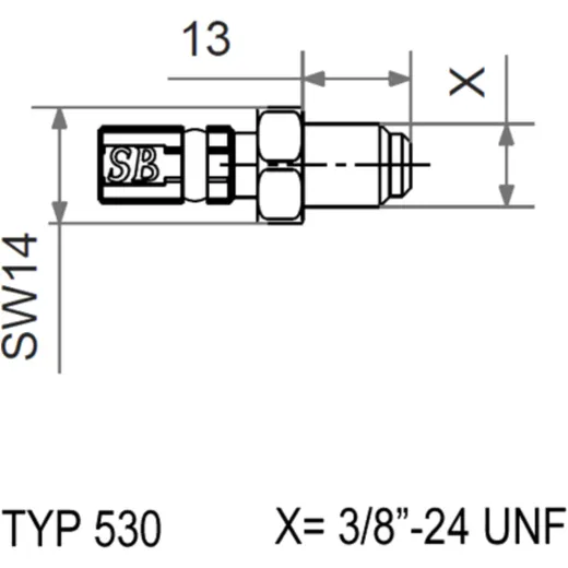 TYP530 3/8-24 UNF Vario Anschluss für: Speed Brakes